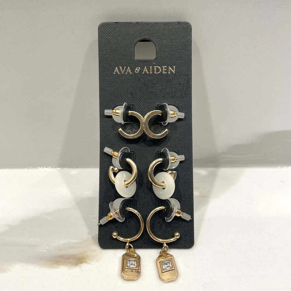 🟣2/$20 NEW Ava & Aiden Hoop Earrings Set